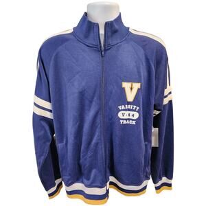 Jack Track & Field Varsity Women Size Large Full‎ Zip Jacket Blue Ravine NWT